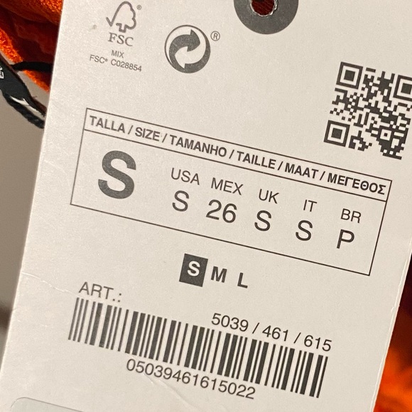 Zara Jaquard Mini Body-con Elegant Orange Halter Dress Women’s Size S NWT - Picture 4 of 5